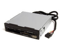 Startech.com Lector de Tarjeta de Memoria Multimedia USB 22-en-1 en Baha Frontal de 3,5 pulgadas - Negro (35FCREADBK2)